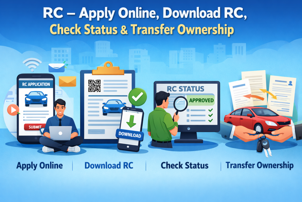 RC – Apply Online, Download RC, Check Status & Transfer Ownership