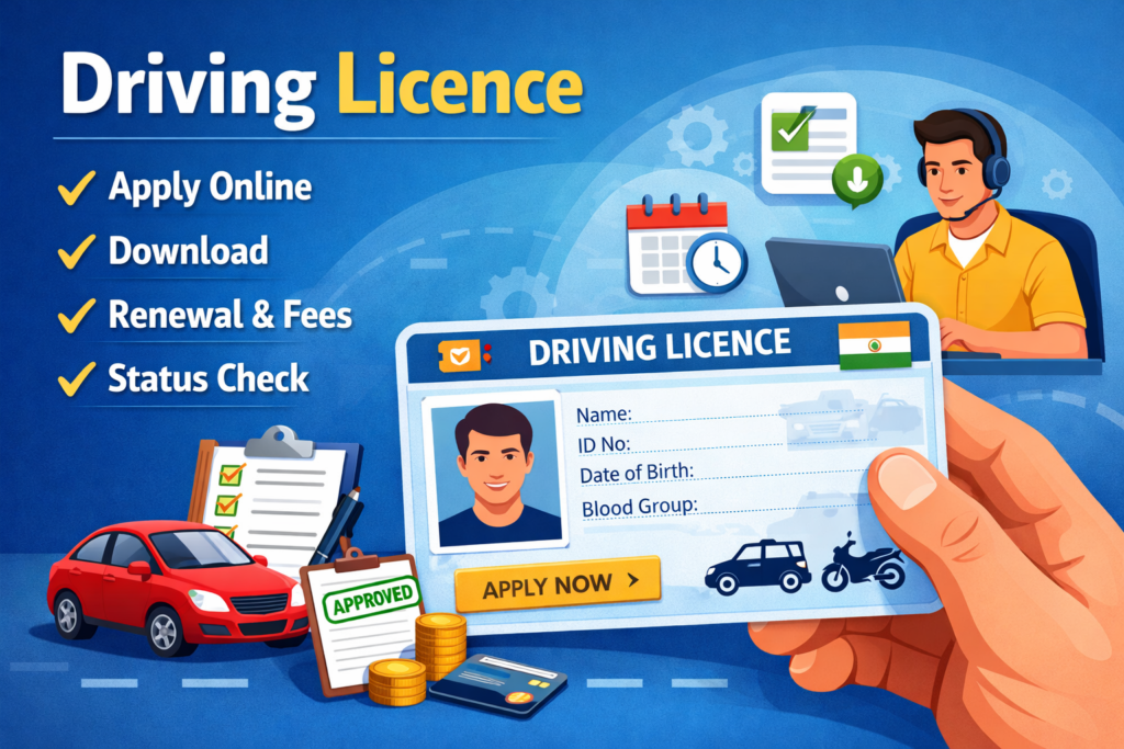 Driving Licence – Apply Online, Download, Renewal, Fees & Status Check