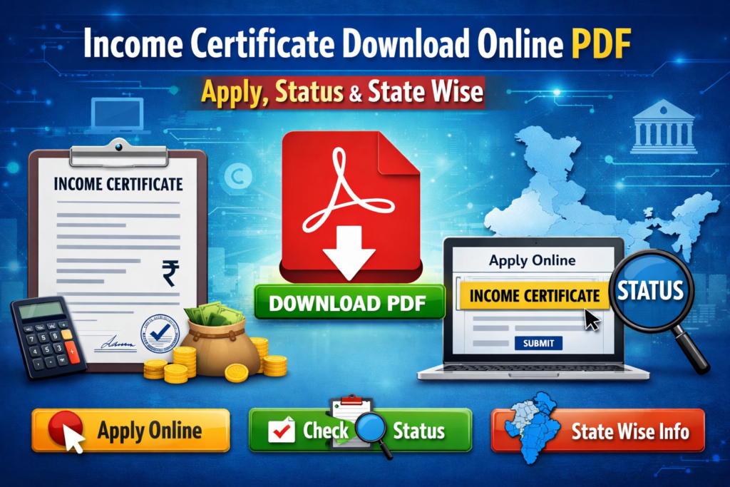 Income Certificate Download Online PDF – Apply, Status & State Wise