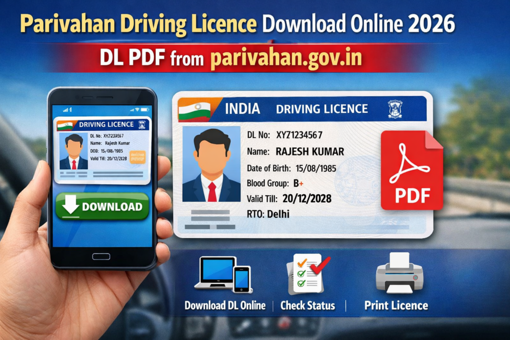 parivahan driving licence download online