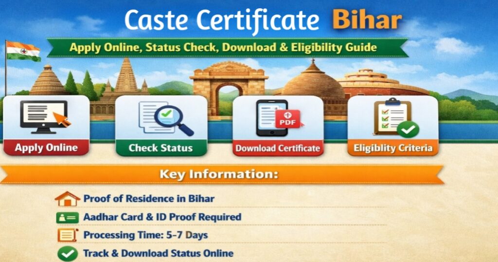 Caste Certificate Bihar – Online Apply, Download & Status Check