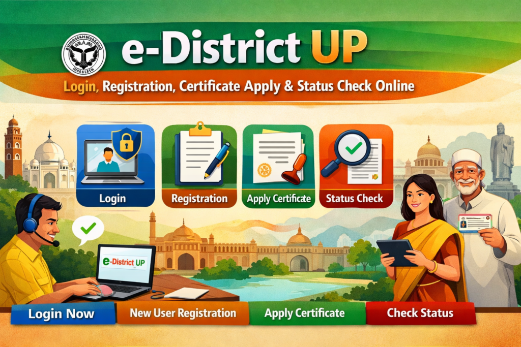 Edistrict UP Login, Registration, Certificate Apply & Status Check Online