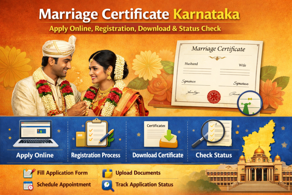 Marriage Certificate Karnataka – Apply Online, Registration, Download & Status Check