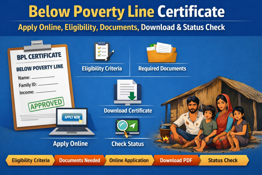 Below Poverty Line Certificate – Apply Online, Eligibility, Documents, Download & Status Check