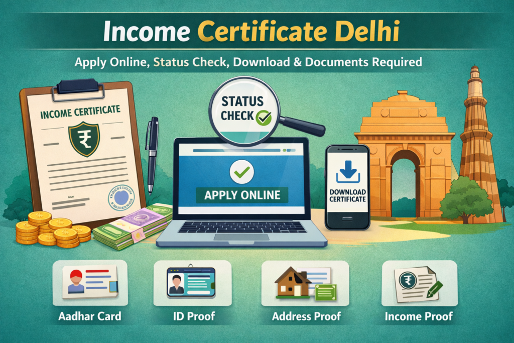 Income Certificate Delhi – Apply Online, Status Check, Download & Documents Required