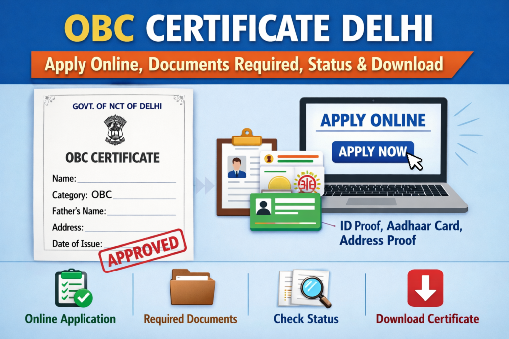 OBC Certificate Delhi – Apply Online, Documents Required, Status & Download