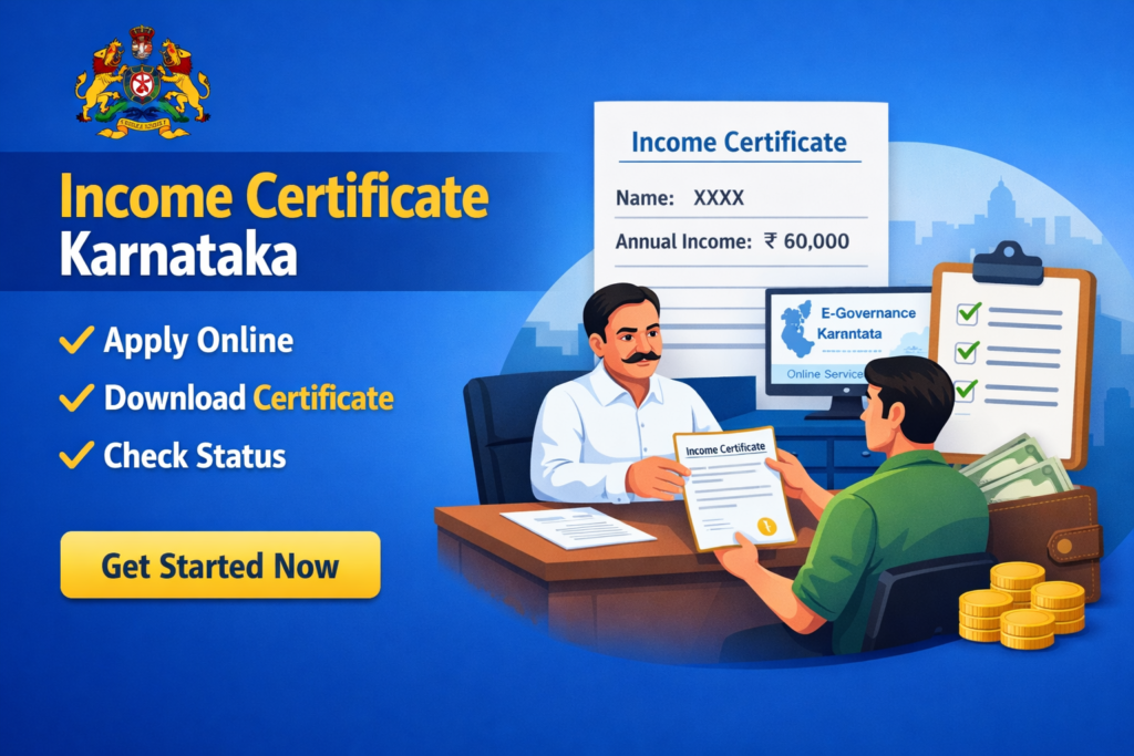 Income Certificate Karnataka – Apply Online, Download Certificate & Status Check