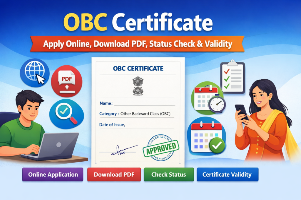 OBC Certificate – Apply Online, Download PDF, Status Check & Validity