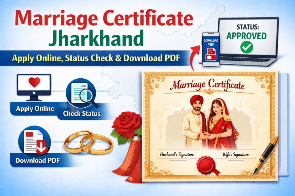 Marriage Certificate Jharkhand Apply Online, Status Check & Download PDF
