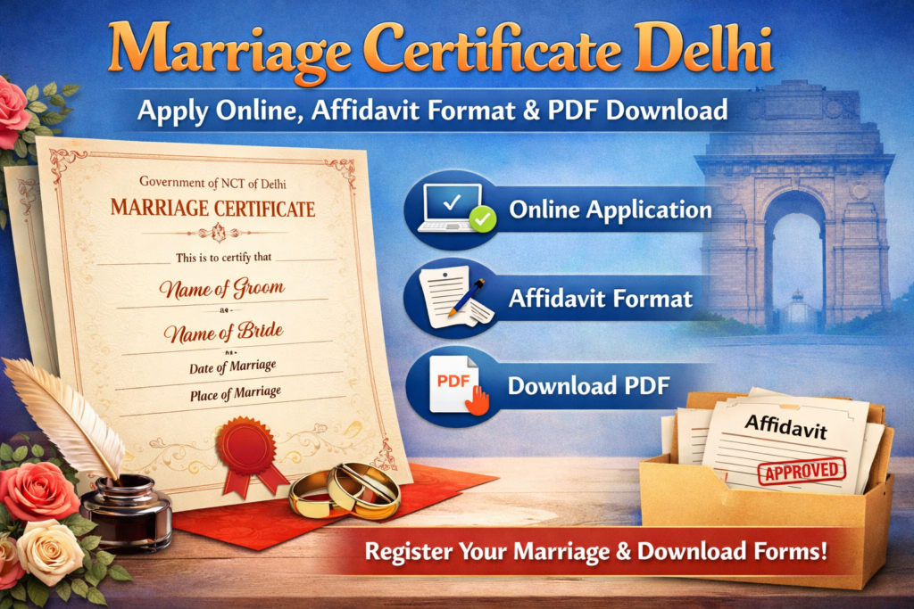 Marriage Certificate Delhi – Apply Online, Affidavit Format & PDF Download