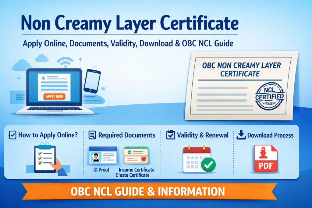 Non Creamy Layer Certificate Apply Online, Documents, Validity, Download & OBC NCL