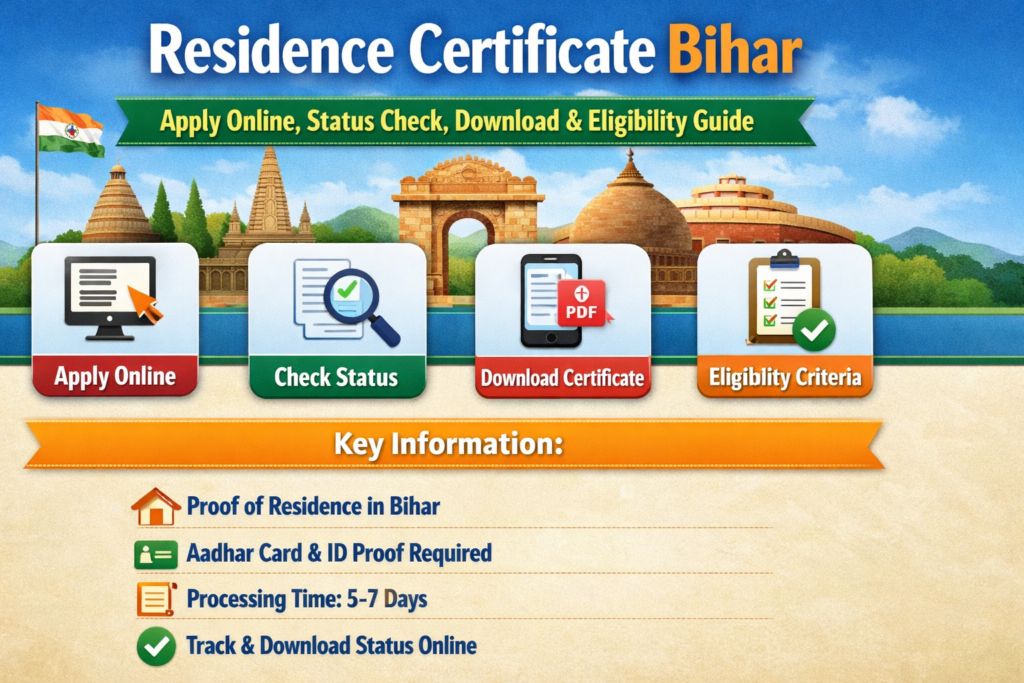 Residence Certificate Bihar – Apply Online, Status Check, Download & Eligibility Guide