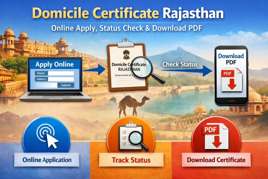 Domicile Certificate Rajasthan Online Apply, Status Check & Download PDF