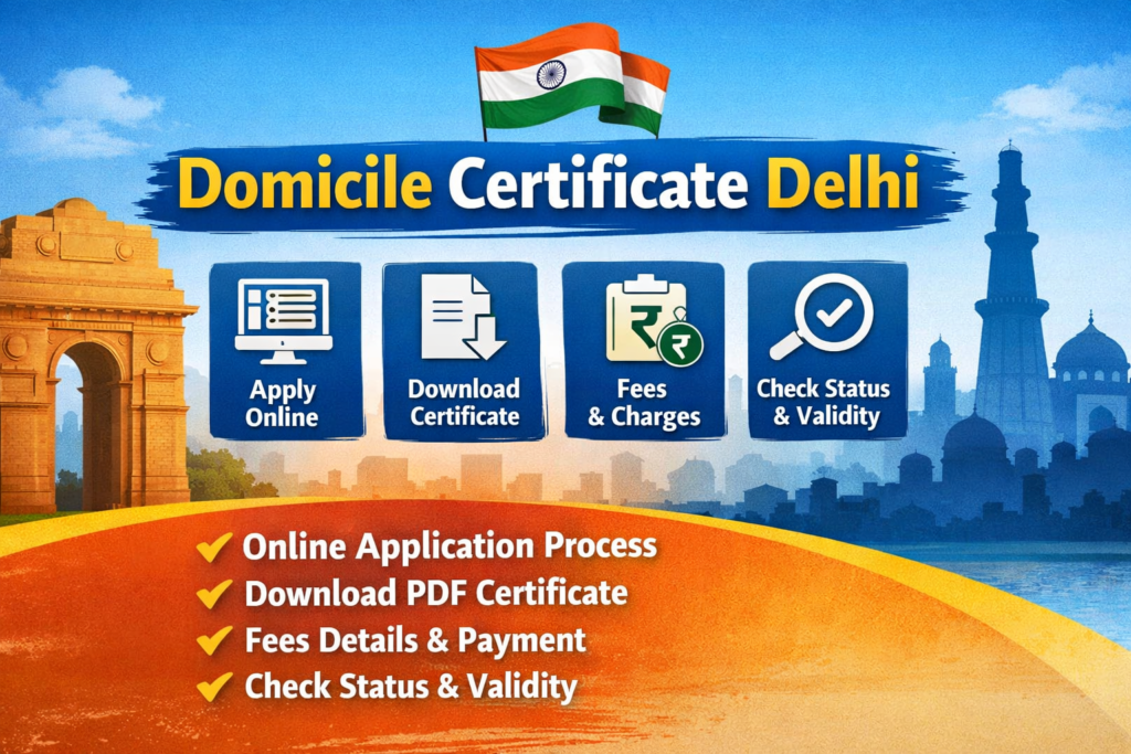 Domicile Certificate Delhi – Apply Online, Download, Fees, Status & Validity