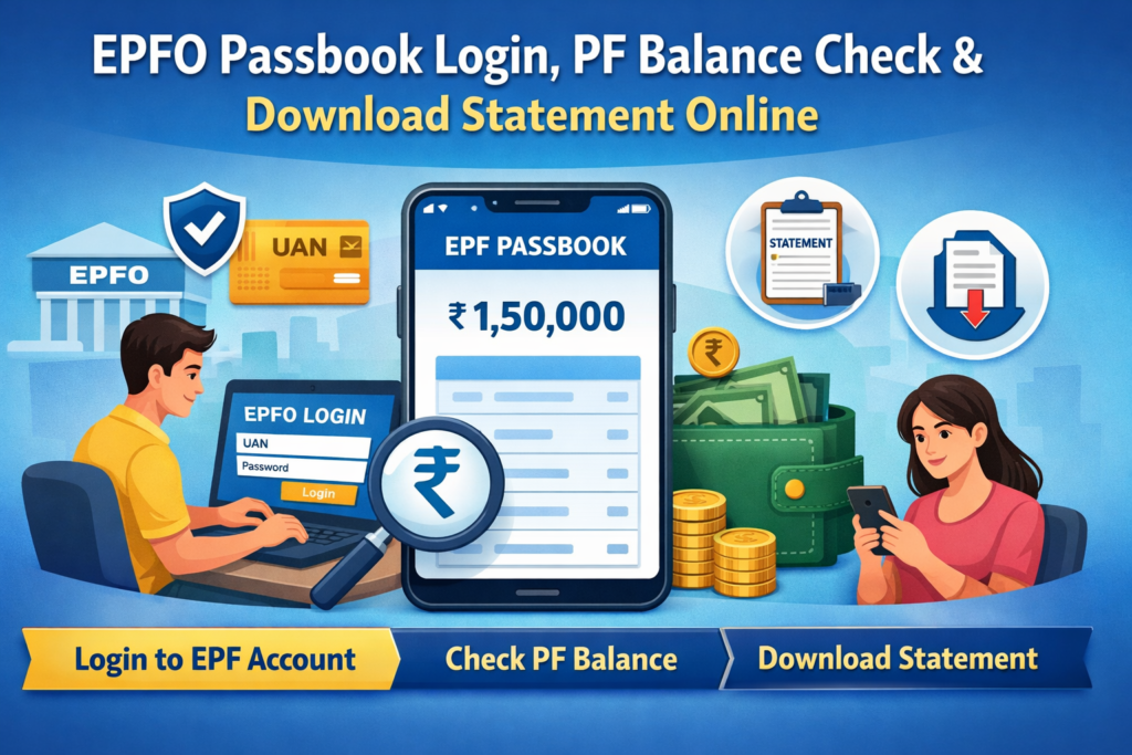 EPFO Passbook Login, PF Balance Check & Download Statement Online